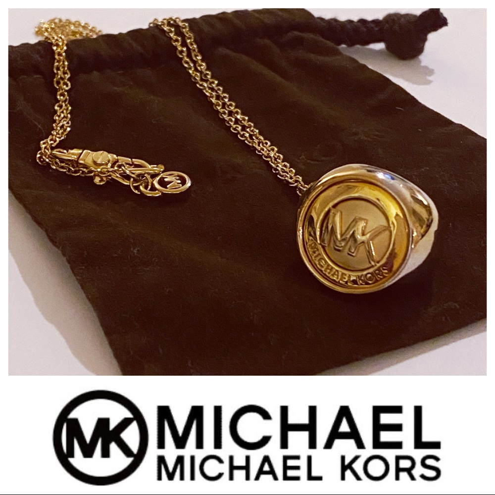 Michael Kors Necklace with MK Ring Pendant #1o